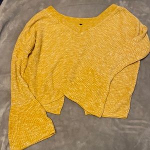 Mustard Express Kinda Cropped Sweater